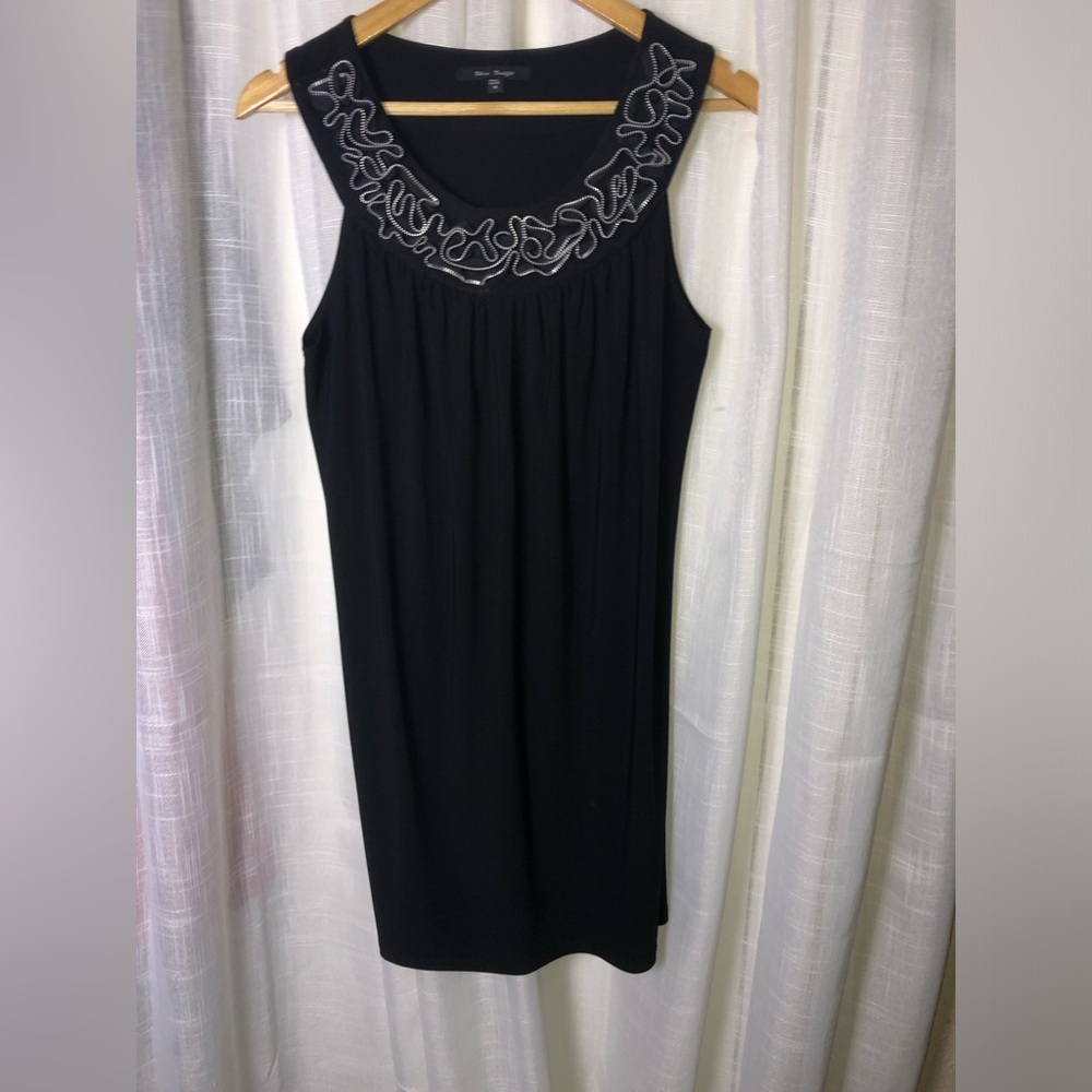 Blu Sage Black Sleeveless Dress with Embroidery Medium